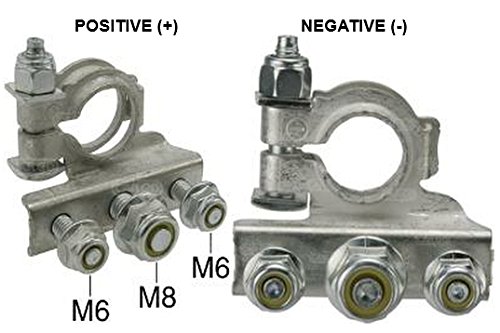 Battery Terminals with multiple cable connectors.